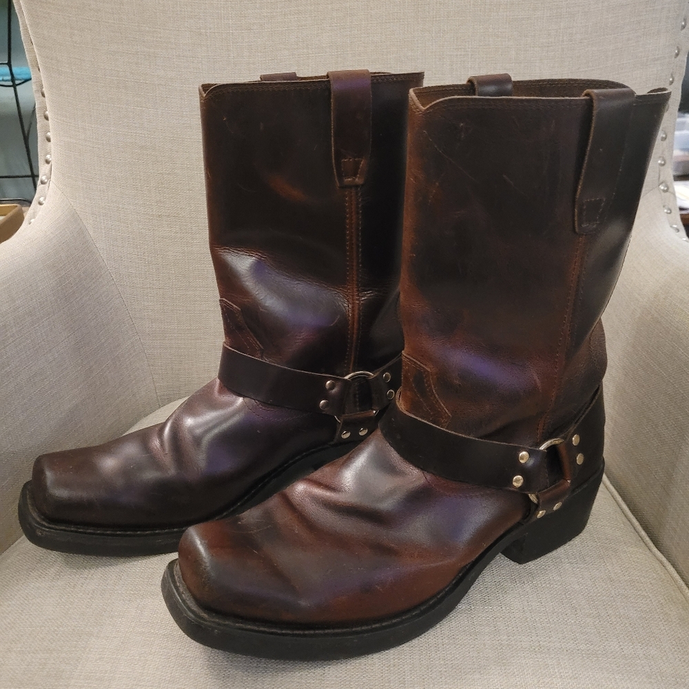 Durango Brown Leather Harness Western Boots Size 15D